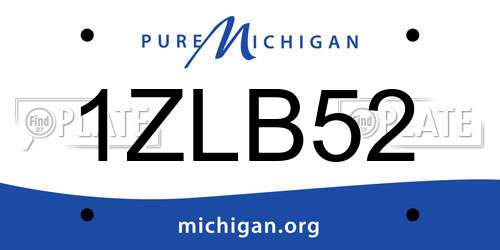 1ZLB52 Michigan License Plate