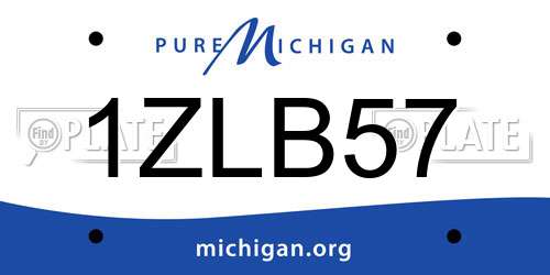 1ZLB57 Michigan License Plate