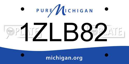 1ZLB82 Michigan License Plate