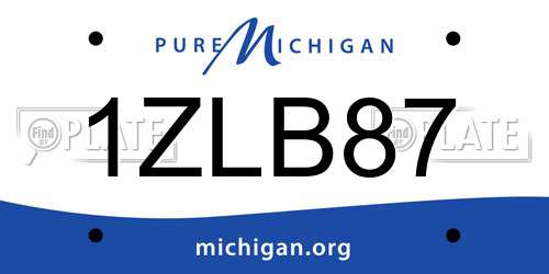 1ZLB87 Michigan License Plate