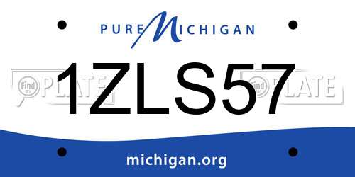 1ZLS57 Michigan License Plate