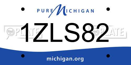 1ZLS82 Michigan License Plate