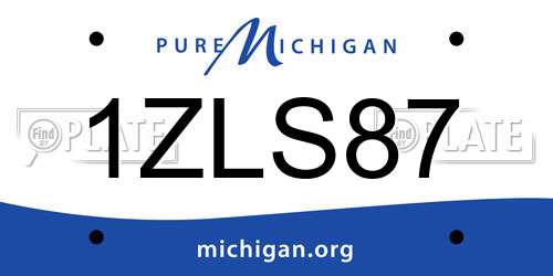 1ZLS87 Michigan License Plate