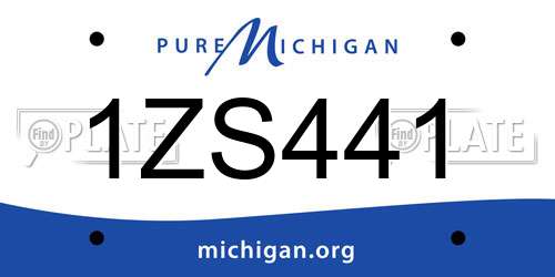 1ZS441 Michigan License Plate