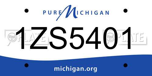 1ZS5401 Michigan License Plate