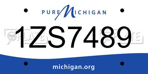 1ZS7489 Michigan License Plate