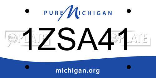 1ZSA41 Michigan License Plate