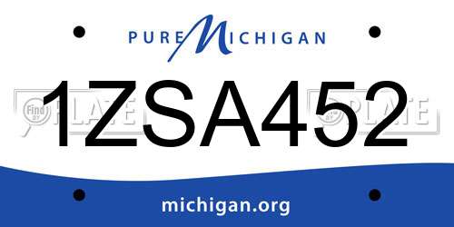 1ZSA452 Michigan License Plate
