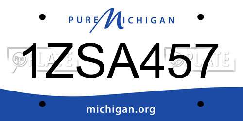 1ZSA457 Michigan License Plate
