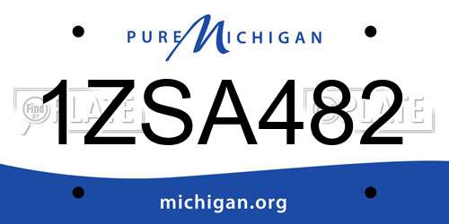 1ZSA482 Michigan License Plate