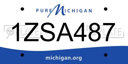 1ZSA487 Michigan License Plate