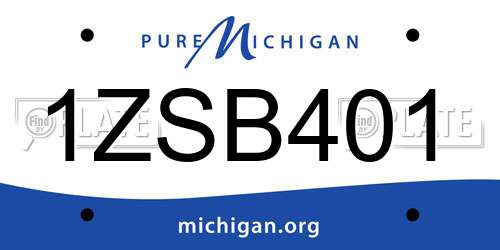 1ZSB401 Michigan License Plate