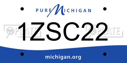 1ZSC22 Michigan License Plate