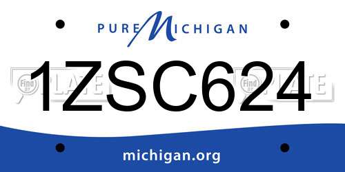 1ZSC624 Michigan License Plate