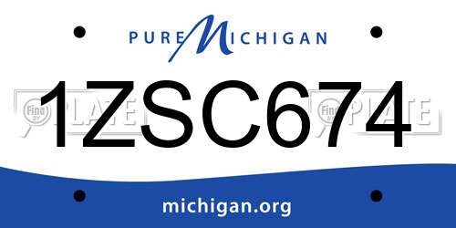 1ZSC674 Michigan License Plate