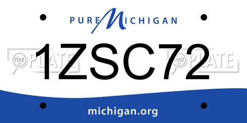 1ZSC72 Michigan License Plate