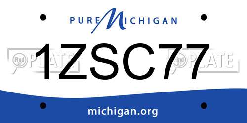 1ZSC77 Michigan License Plate