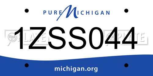 1ZSS044 Michigan License Plate