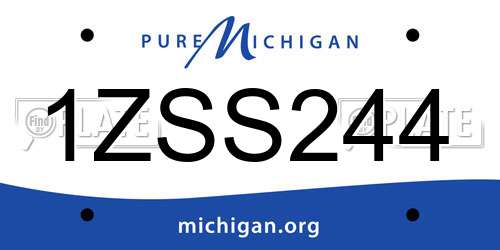 1ZSS244 Michigan License Plate