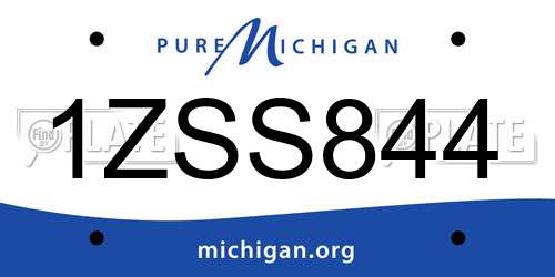 1ZSS844 Michigan License Plate