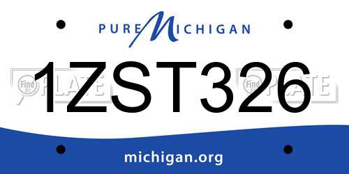 1ZST326 Michigan License Plate