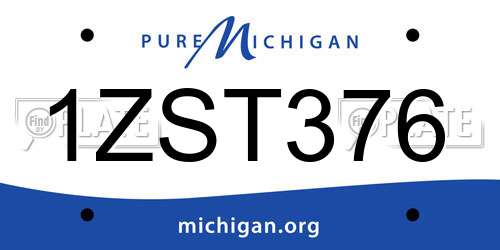 1ZST376 Michigan License Plate