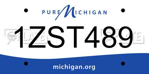 1ZST489 Michigan License Plate