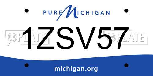 1ZSV57 Michigan License Plate