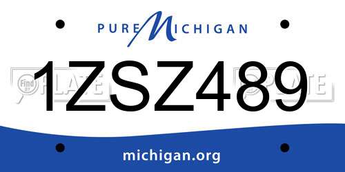 1ZSZ489 Michigan License Plate
