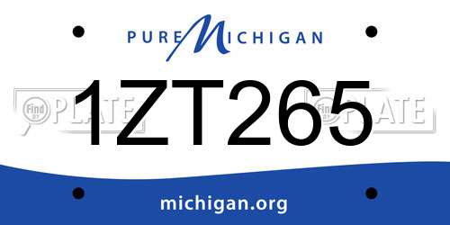 1ZT265 Michigan License Plate