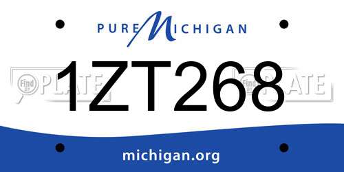 1ZT268 Michigan License Plate