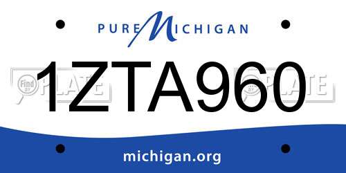 1ZTA960 Michigan License Plate