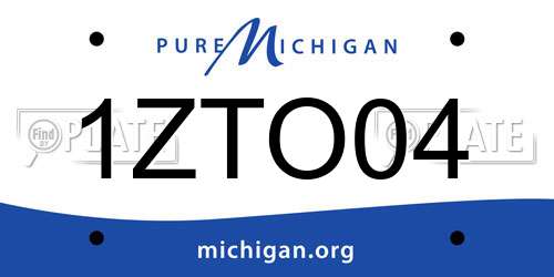 1ZTO04 Michigan License Plate