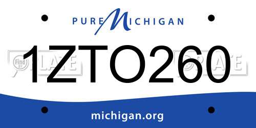 1ZTO260 Michigan License Plate