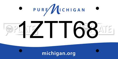 1ZTT68 Michigan License Plate
