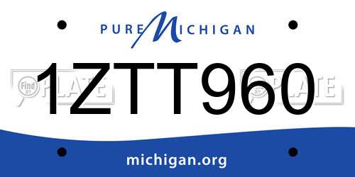 1ZTT960 Michigan License Plate