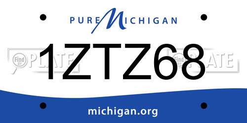 1ZTZ68 Michigan License Plate