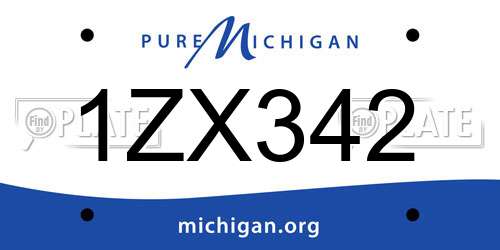 1ZX342 Michigan License Plate