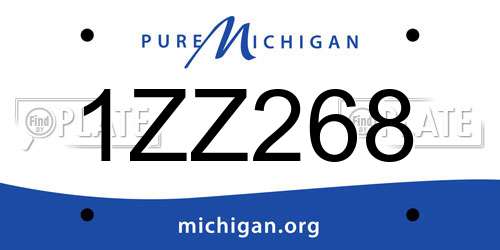 1ZZ268 Michigan License Plate