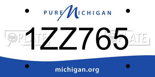 1ZZ765 Michigan License Plate