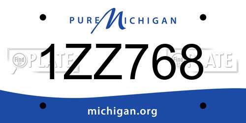 1ZZ768 Michigan License Plate