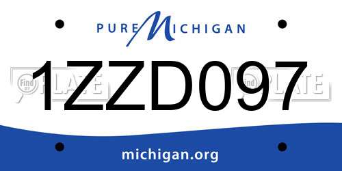 1ZZD097 Michigan License Plate