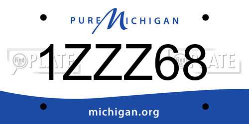 1ZZZ68 Michigan License Plate