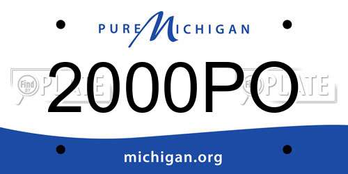 2000PO Michigan License Plate