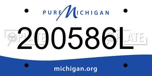 200586L Michigan License Plate