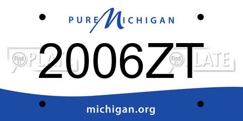 2006ZT Michigan License Plate