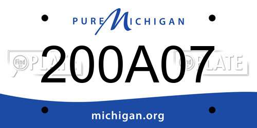 200A07 Michigan License Plate