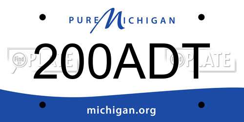 200ADT Michigan License Plate