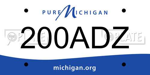 200ADZ Michigan License Plate