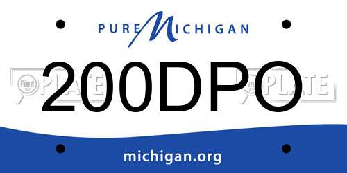 200DPO Michigan License Plate